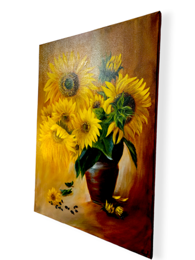 Картина натюрморт «Подсолнухи» | Холст, масло 50х70 см | Художница Ефимова Ольга