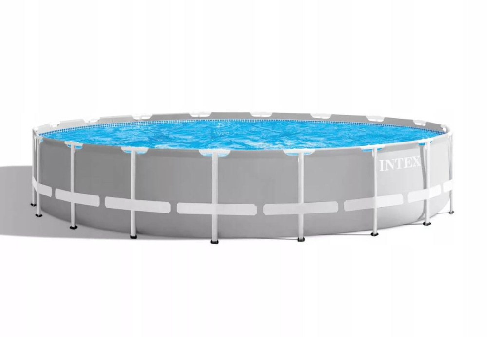 Каркасный бассейн Intex Prism Frame 610x132 см + фильтр-насос 5678 л/ч, лестница, тент, подстилка (26756)