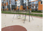Качели металлические простые с местом для 2 подвесов