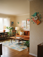 Настенные часы AstroPetal / Звёздный Лепесток – стиль Mid-Century, 40 см, полимер и латунь