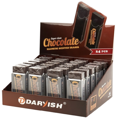 Ластик 6,3*2,5*1,5см. "Шоколад" пласт.держатель, магнитный, ароматизированный (Darvish)