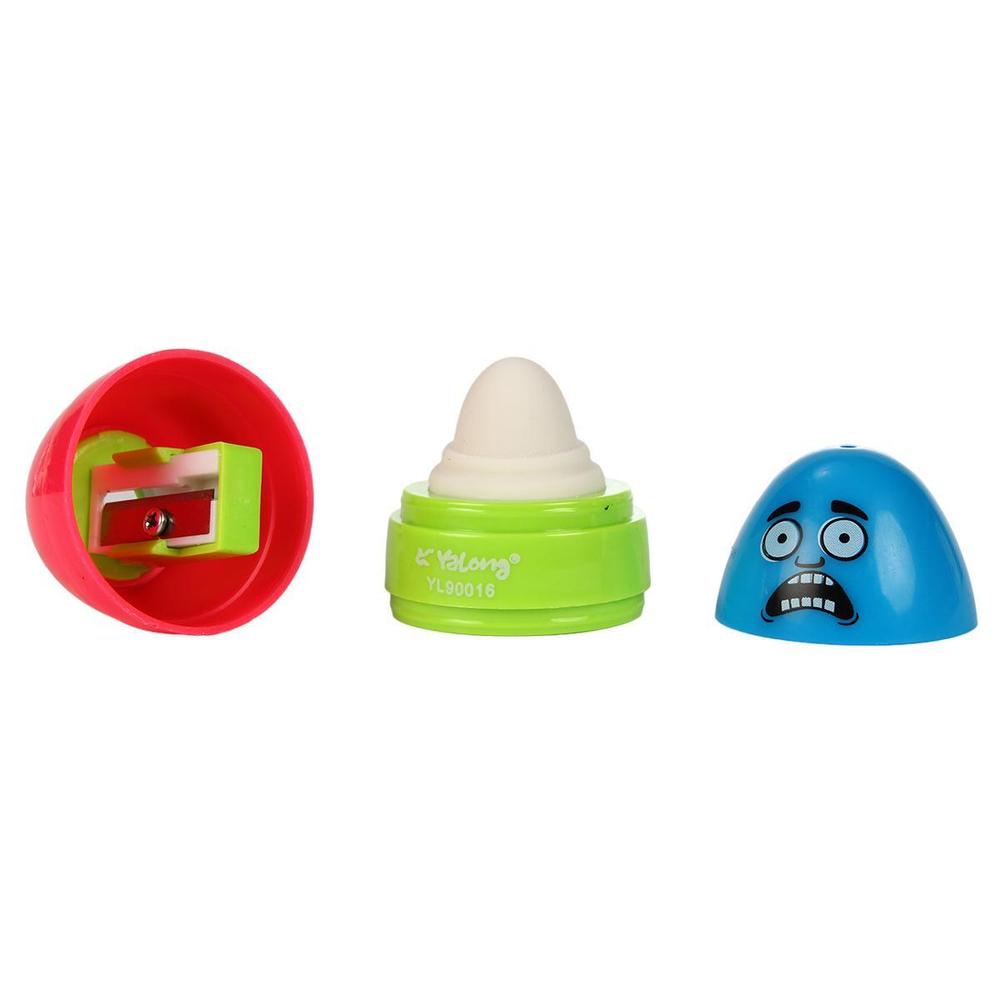 Ластик с точилкой "Эмоции" 2в1 (4 вида микс)