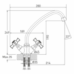Смеситель для кухни 1/2 кер. MIXLINE ML30-03 "Classic"