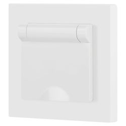 Розетка Intro Accent 6-203-01М 2P+E Schuko с крышкой 16А-250В IP20 СУ AL/CU белый матовый