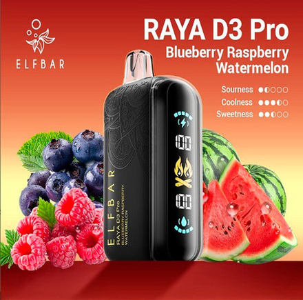 ELF BAR RAYA D3 Pro - Blueberry Raspberry Watermelon (5% nic)