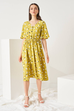 51483 Платье женское (фисташковый принт)