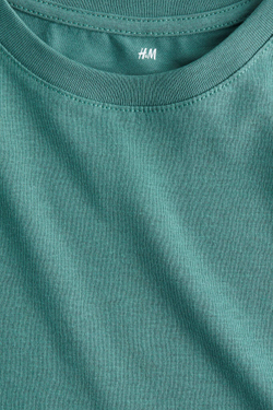H&M Футболка из хлопка, темно-зеленый