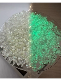 СТЕКЛЯННАЯ КРОШКА ЛЮМИНЕСЦЕНТНАЯ С БЛЕСТКАМИ 5 фракция