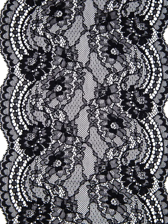 291 Кружево эластичное 19 см, Италия, черный
