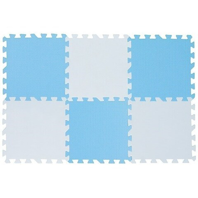 Коврик-пазл 12  6 плит Funkids Симпл-12 30х30х1,5 см голубой Голубой