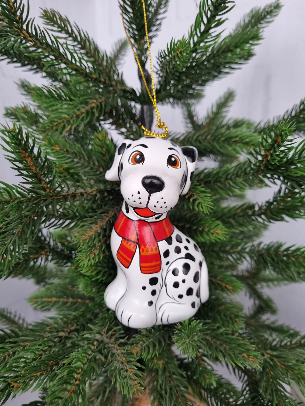 Пес долматинец ёлочная игрушка из фарфора