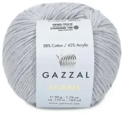 Пряжа GAZZAL Jeans 50 гр. 170 м цвет 1155