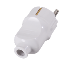 Вилка прямая с/з, белая 16А 250В Вихрь