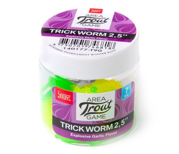 Слаги съедобные LJ Pro Series TRICK WORM 2,5in (6,35 см), цв. T90, 7 шт.