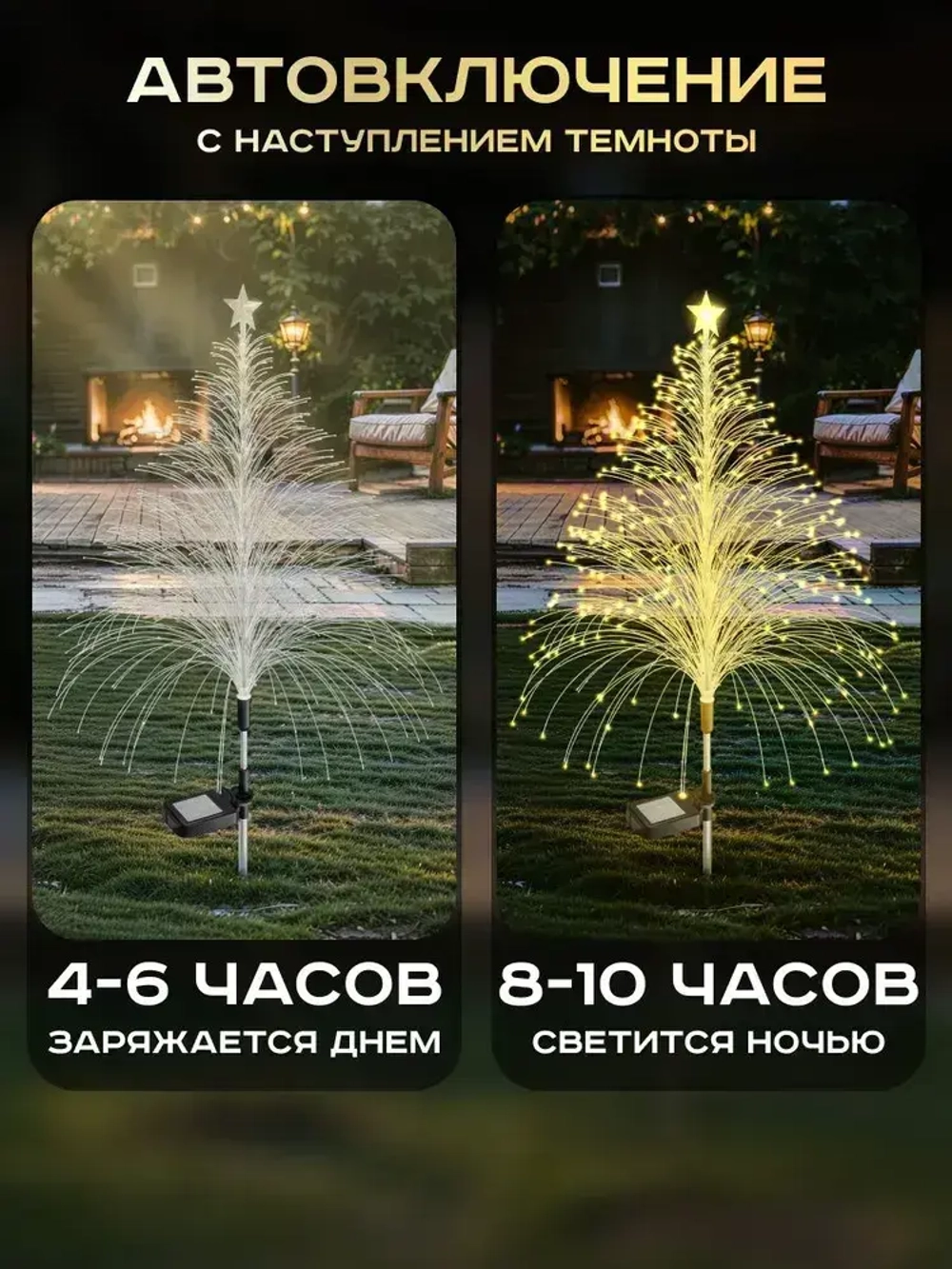 Светильник уличный на солнечной батарее Ёлка 2шт
