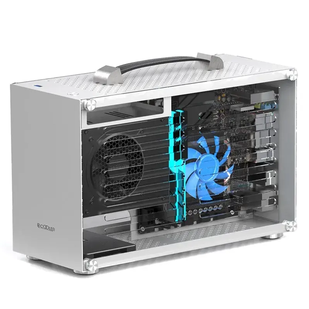 Корпус PCCooler I100 PRO MESH WH ITX USB3.0 1x3.5", 1x2.5" Поддержка SFX Блока питания, Поддержка Видеокарты до 300мм, White