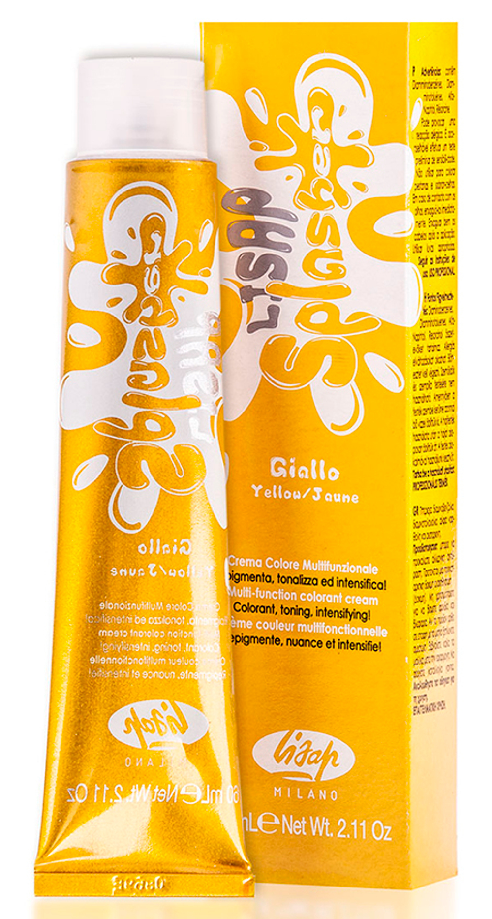 Оттенок Желтый Крем-краска для волос чистый пигмент Lisap Splasher 60мл