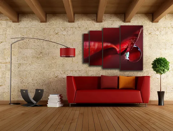 Модульная картина "Слеза розы"