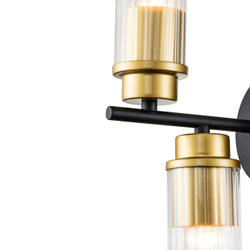 Настенный светильник 2x40Вт E14, металл/стекло, золото