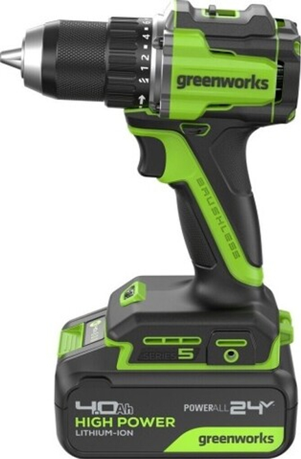 Дрель-шуруповерт аккумуляторная GREENWORKS DD560 24V, АКБ 4Ач и ЗУ 3708407CUB