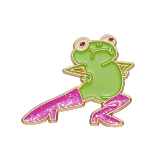 Значок металлический Лягух в гламуре, 2,7х3,1см