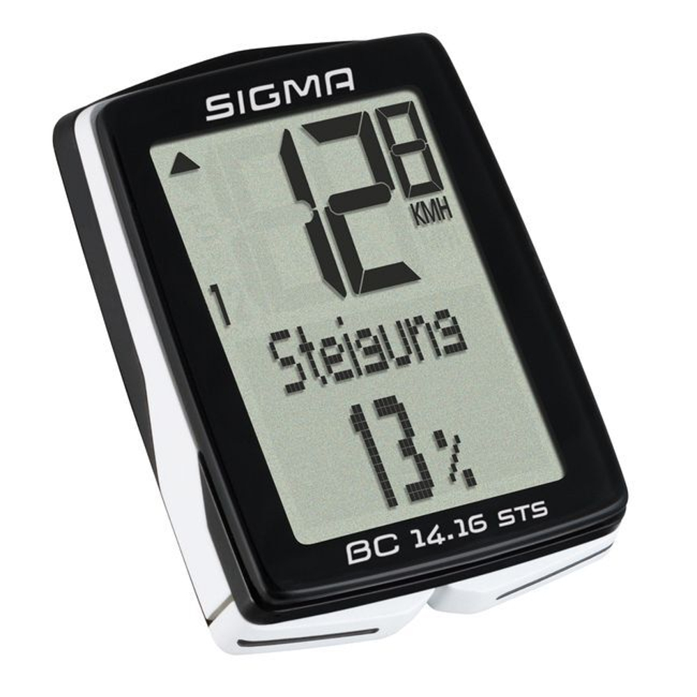 Велокомпьютер SIGMA BC 14.16 STS 14 функций беспроводной высота подсветка NFC(Андроид) черно-белый
