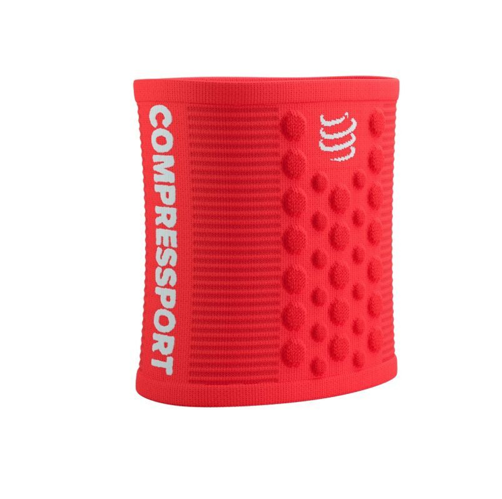 Напульсник теннисный Compressport Sweatbands 3D.Dots - fluo red/white