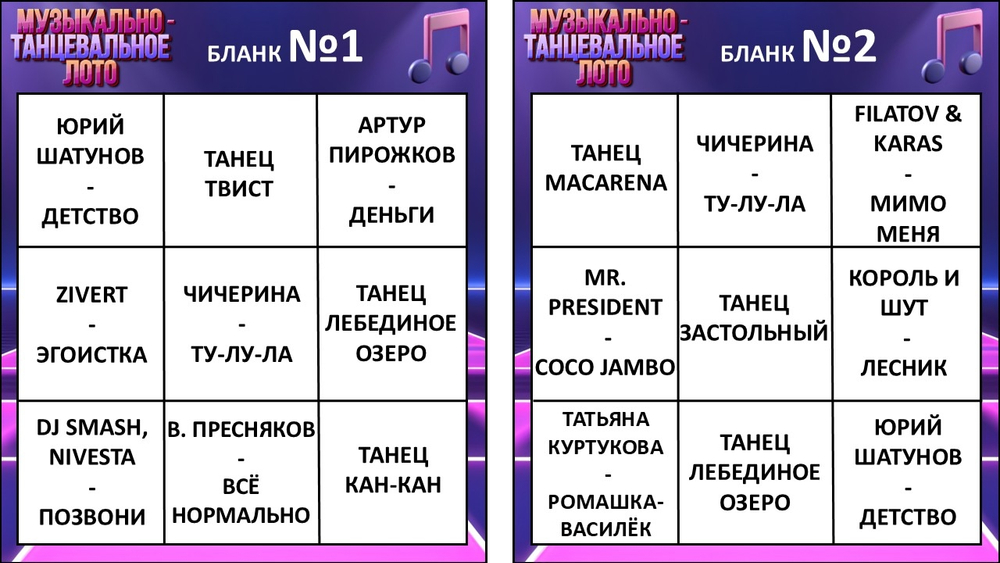 «МУЗЫКАЛЬНО-ТАНЦЕВАЛЬНОЕ ЛОТО»