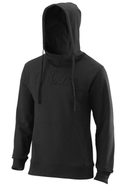 Мужская теннисная кофта Wilson Night Script Eco Cotton PO Hoody Slimfit - black/black