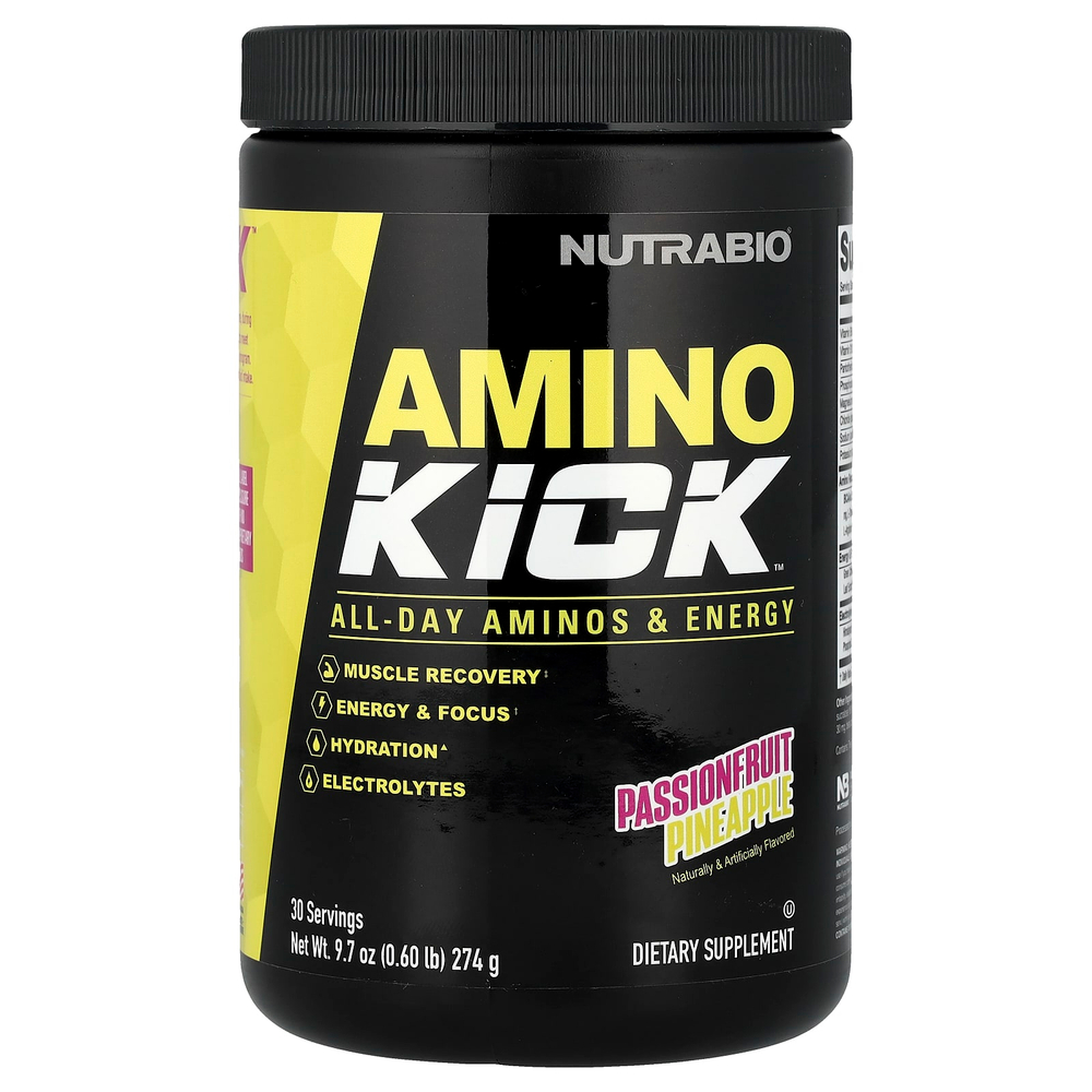 NutraBio, Amino Kick ™, ананас из маракуйи, 274 г (9,7 унции)