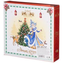 БЛЮДО-ЗВЕЗДА LEFARD "ДЕД МОРОЗ" 17,5*17,5*3,5 СМ КРАСНОЕ (КОР=36ШТ.)