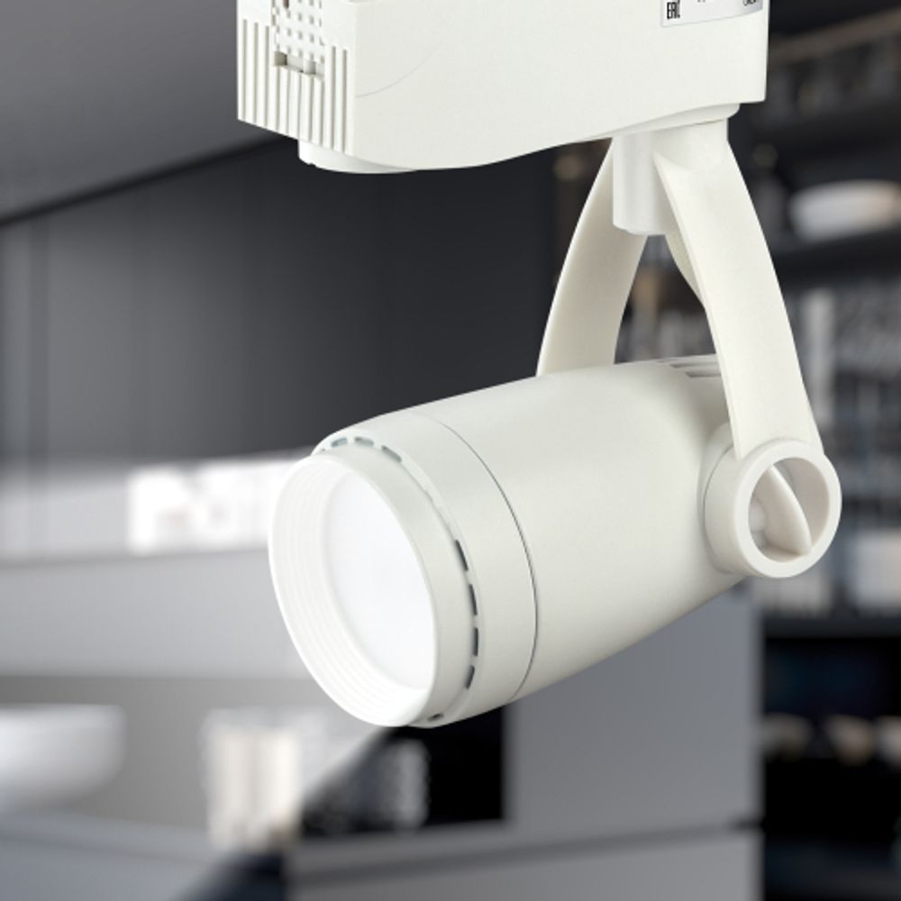 Трековый светильник однофазный ЭРА TR12-GU10 WH под лампу GU10 белый | Однофазные светильники под лампу