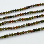 Унакит граненый, размер около 2,2-2,4 мм, цена за нить 160 шт (около 38 см)