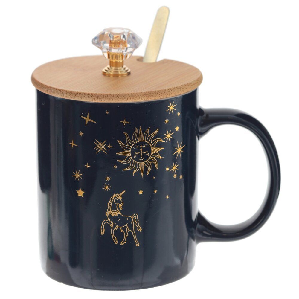 GAEM Кружка с крышкой и ложкой, 300 мл, L12 W8 H12 см, 4в.