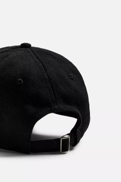 ZARA КЕПКА С ВЫШИТОЙ НАДПИСЬЮ, ЧЕРНЫЙ