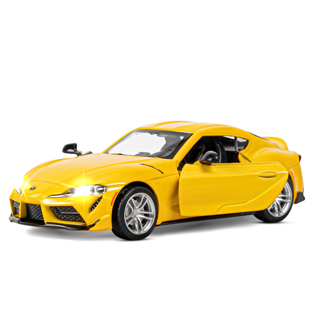 Модель 1:31 Toyota Supra [US], желтый, откр. двери, свет, звук