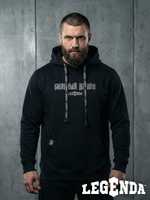 Толстовка с капюшоном и карманом кенгуру мужская LEGENDA Logo Сильный духом черная