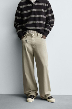 ZARA ДЖИНСЫ BAGGY FIT, ХАКИ