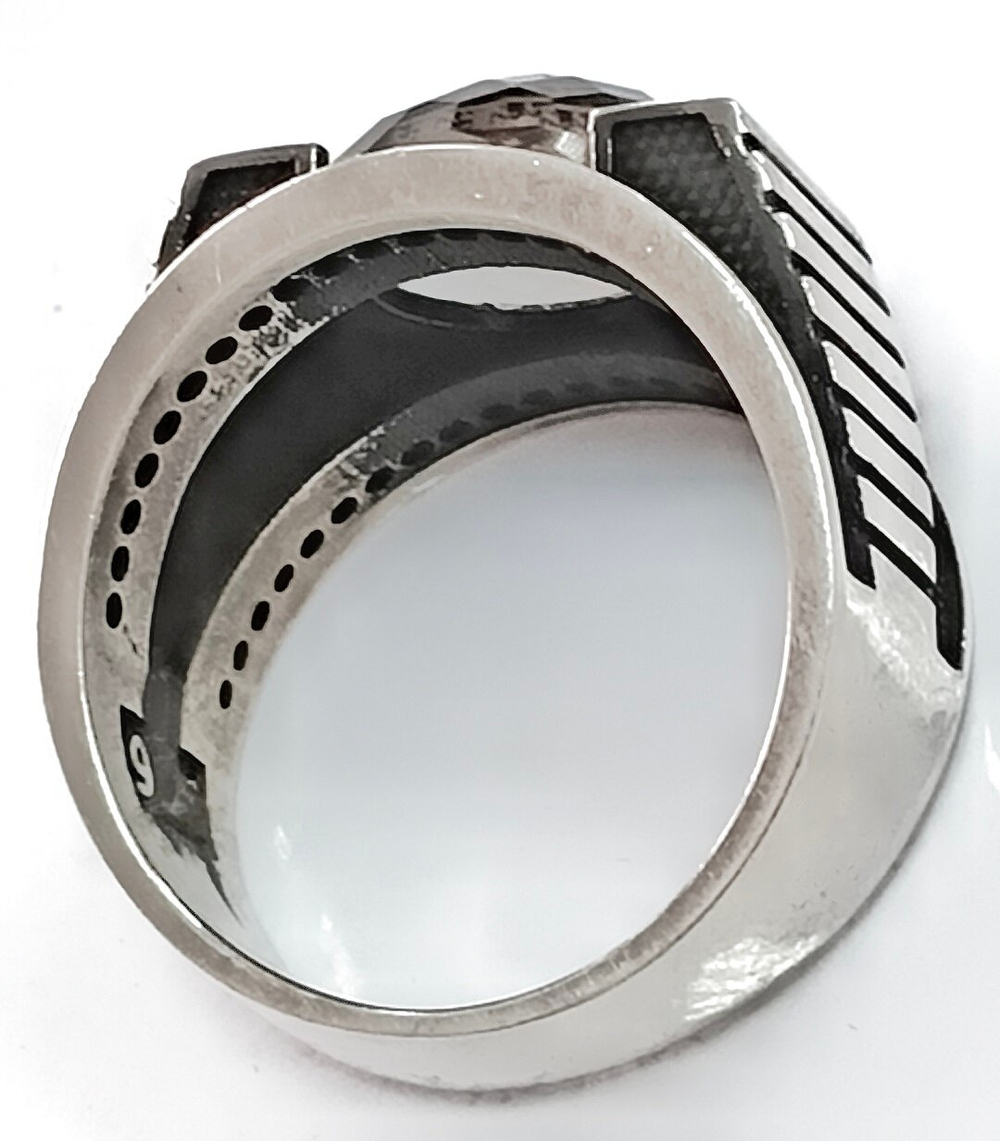 Ювелирное кольцо мужское,серебро,султанит,чернение