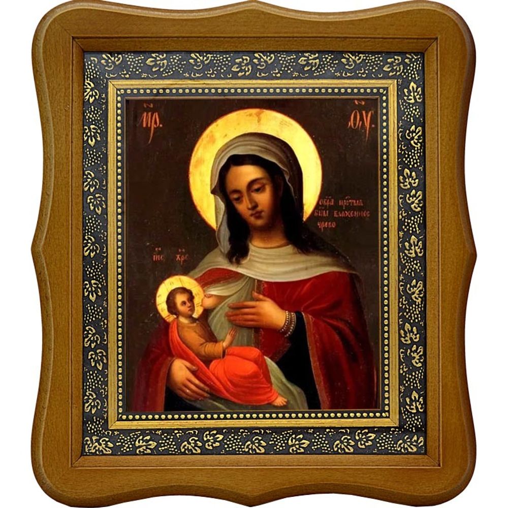 Блаженное Чрево. Барловская икона Божьей Матери на холсте.