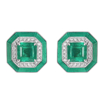 Серьги с Изумрудом и Бриллиантами, Е0143-140/1