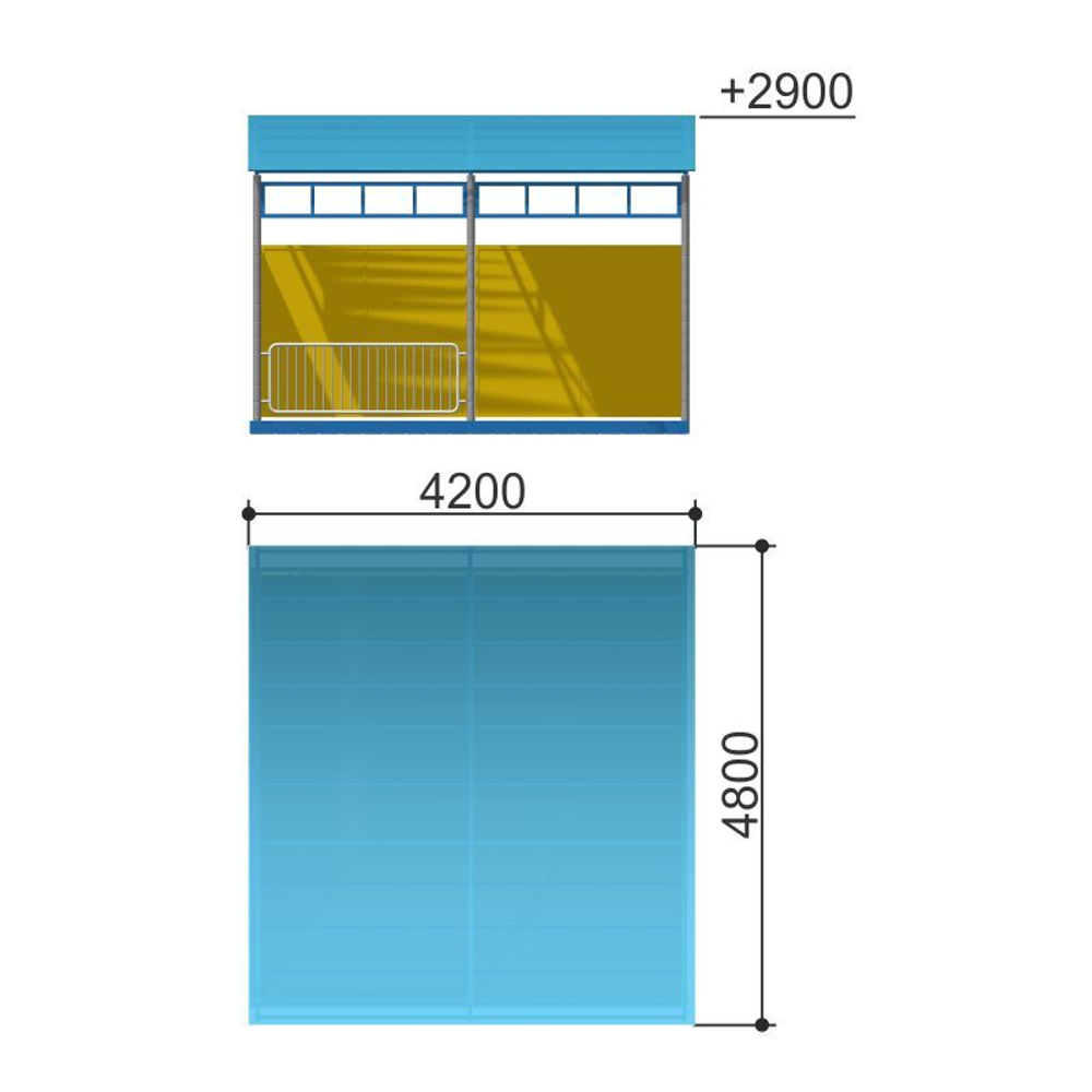 Веранда без дополнительного декора 16 м2 Romana 301.16.00 (бетонируемая, с полом)