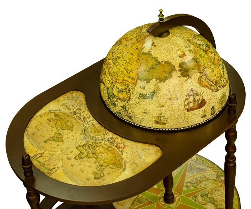 Глобус-бар напольный d 45, на фигурных ножках JuFeng