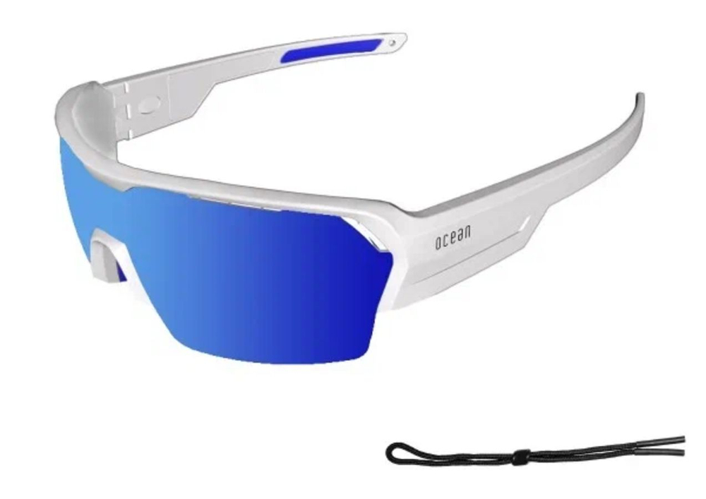 Спортивные очки с диоптриями OCEAN Race Matt White / Revo Blue Polarized lenses