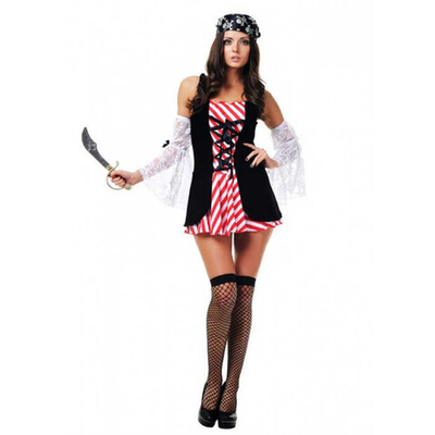 Ролевой костюм Дочь Пирата SM (42-44) (Цвет: черный с красным)