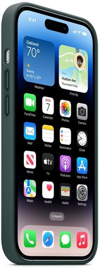 Чехол Apple MagSafe для iPhone 14 Pro, кожа, «зелёный лес»