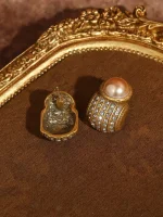 Серьги винтажные Жемчужные, Золотые