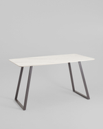 Стол обеденный Vermont 140*80 см керамика белая ножки серые