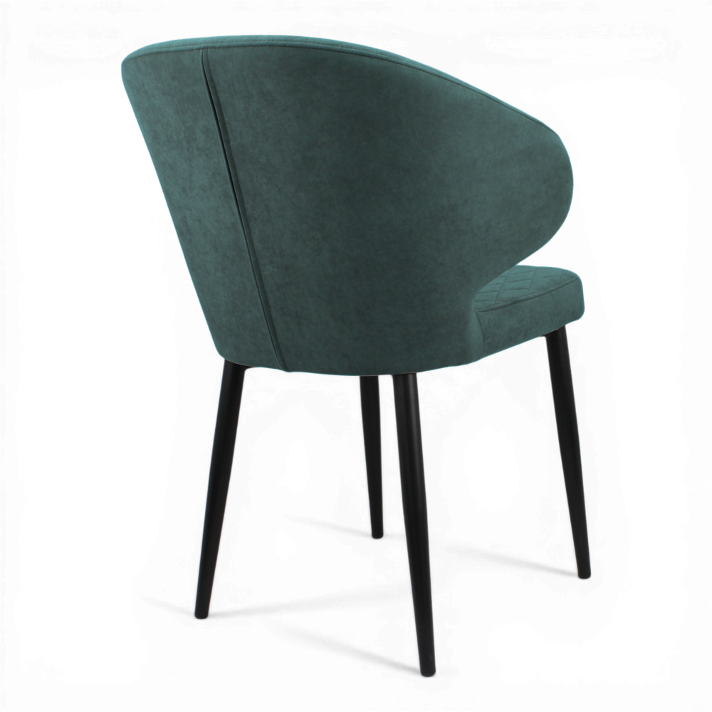 Стул "Нант" (арт. 355), велюр Бренди В10 зеленый, ножка круглая черная