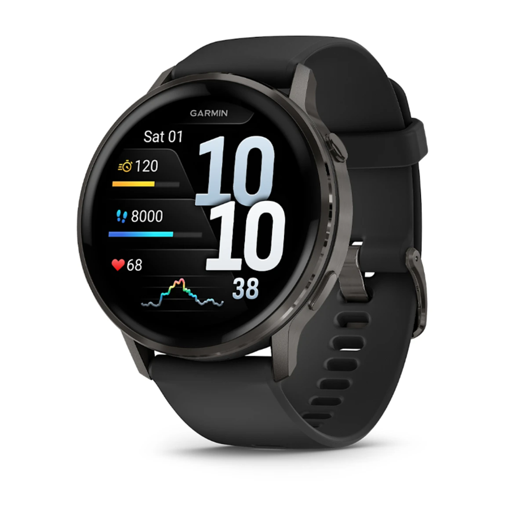 Смарт часы Garmin Venu 4 - 45мм Slate with Black Silicone Band